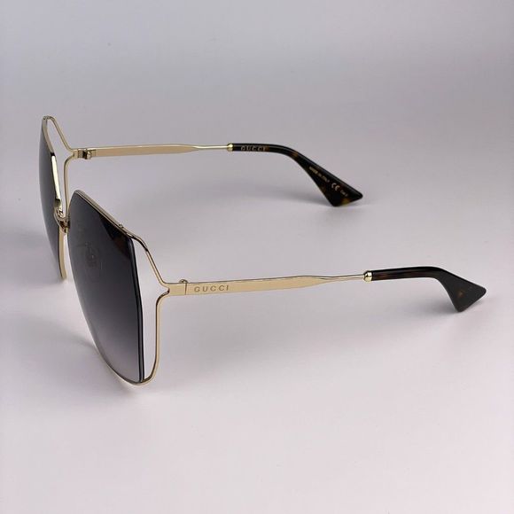 Gucci Logo GG0817S 006 Sunglasses Gold Gray Oversized Women main image 4